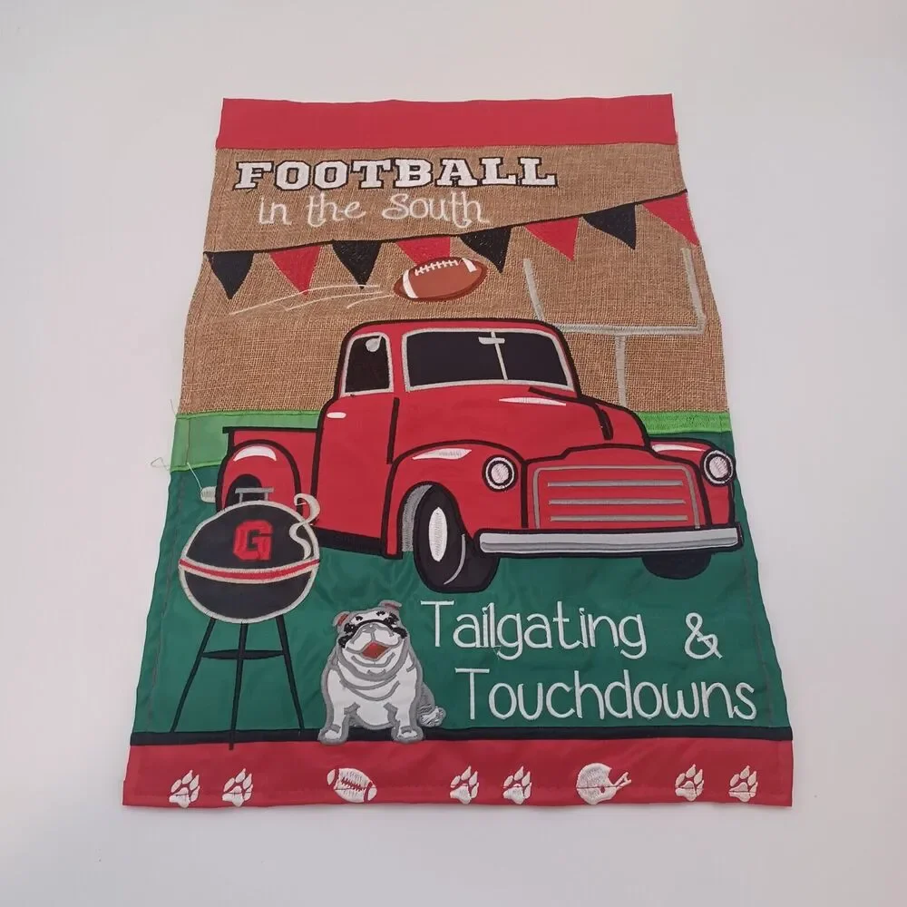 Georgia Bulldogs yard garden flag 12x18in Embroidered tailgating touchdowns - Picture 2 of 4